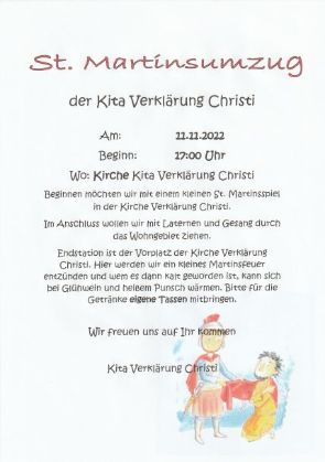 Martinsplakat (c) Verklärung Christi