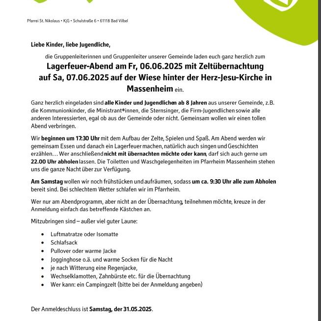 Zeltübernachtung Lagerfeuer