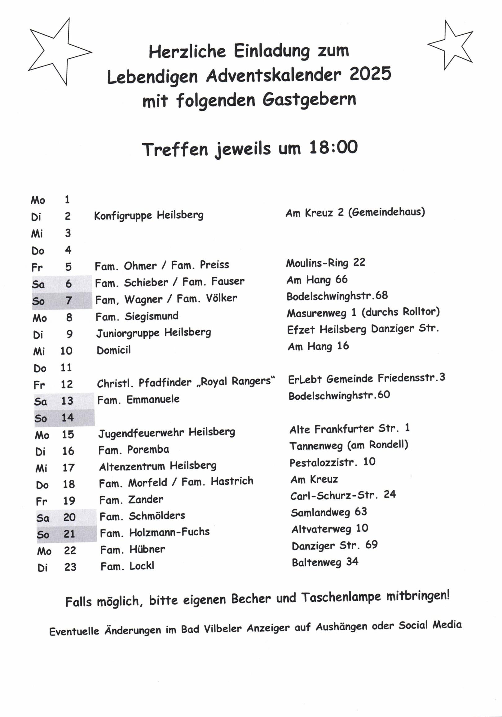 ök. Adventskalender (c) H. Heese