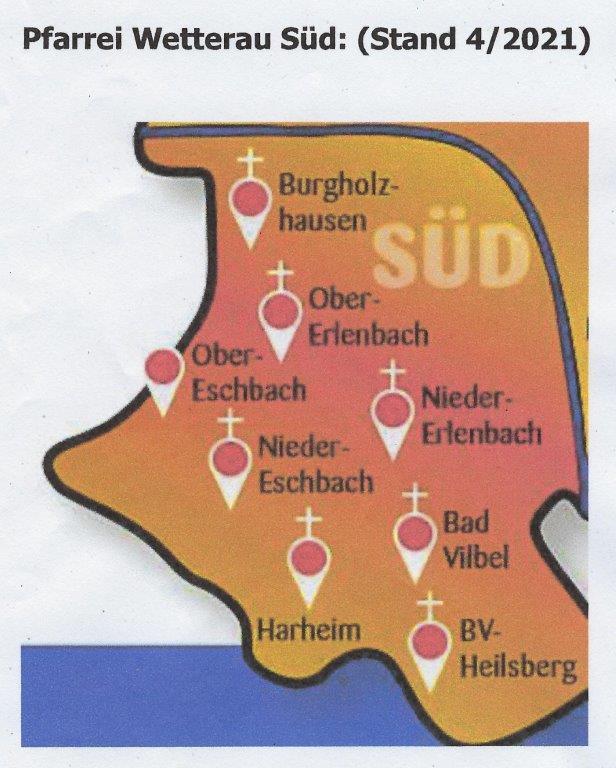 Karte Pfarrei Wetterau Süd