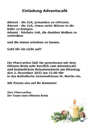 Adventscafe Caritas 2025 (c) Kath. Kirchengemeinde Hl. Kreuz