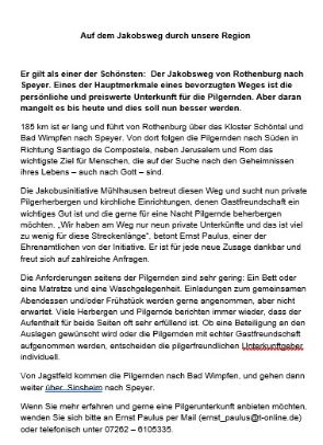 Auf dem Jakobsweg (c) Kath. Kirchengemeinde Hl. Kreuz