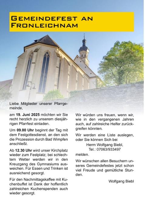 Einladung Gemeindefest 2025 (c) Kath. Kirchengemeinde Hl. Kreuz
