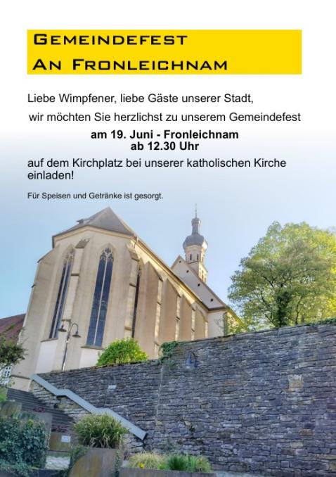Einladung zum Gemeindefest 2025 (c) kath. Kirchengemeinde