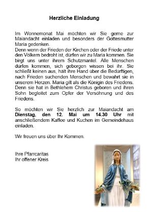 Maiandacht 2026 (c) Kath. Kirchengemeinde Hl. Kreuz