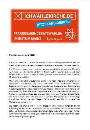 Plakat Kandidatur Pfarrgemeinderatswahlen 2024 (c) Kath. Kirchengemeinde Hl. Kreuz