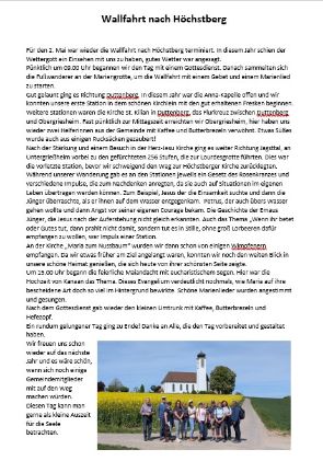 Wallfahrt Höchstberg 2026 (c) Kath. Kirchengemeinde Hl. Kreuz