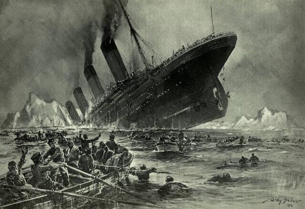 Der Untergang der Titanic in einem zeitgenössischen Stich (c) Wikimedia Commons