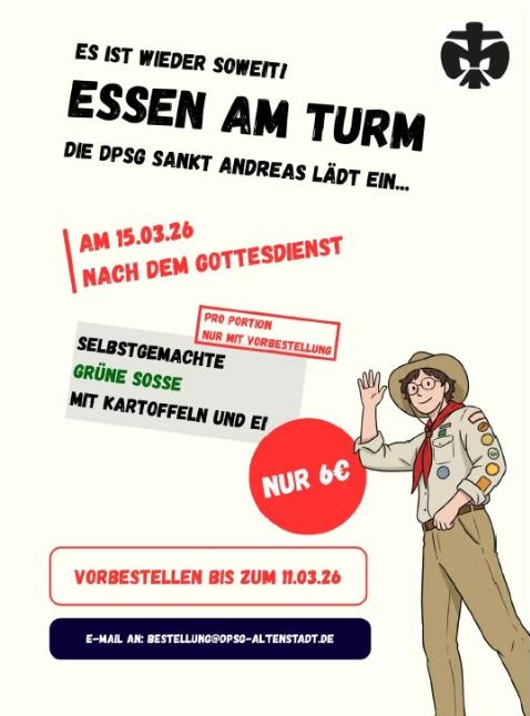 Einladung Essen am Turm (c) DPSG Sankt Andreas
