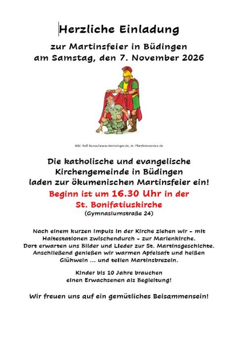Plakat Martinsfeier (c) St. Christophorus vor den Vogelsberg