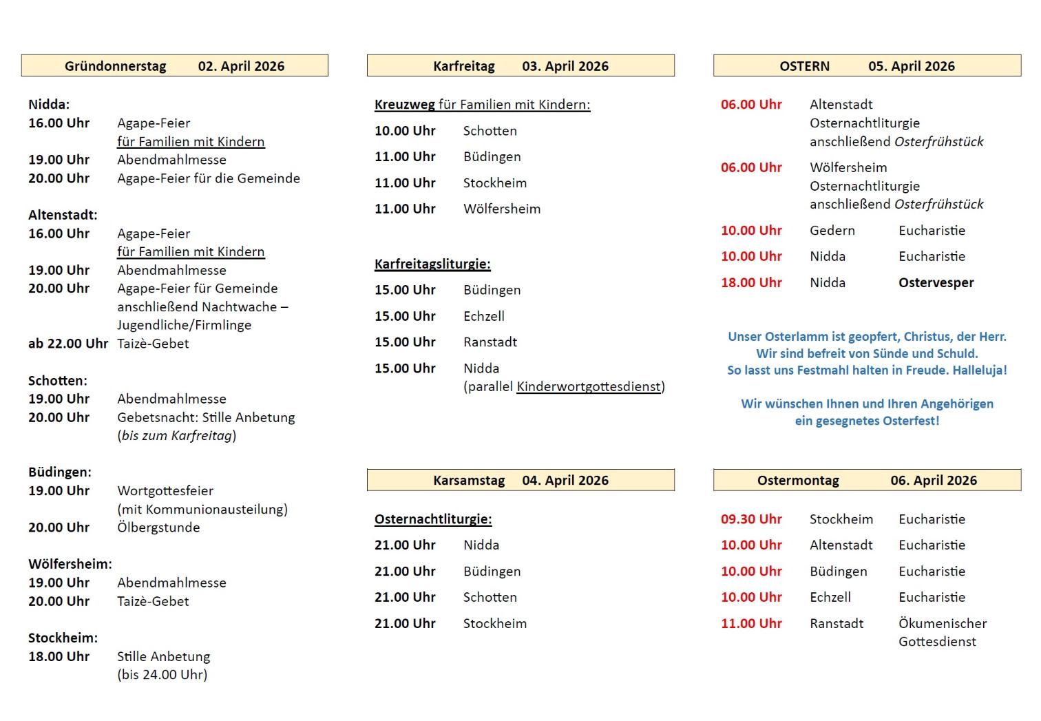 Termine Ostern (c) .