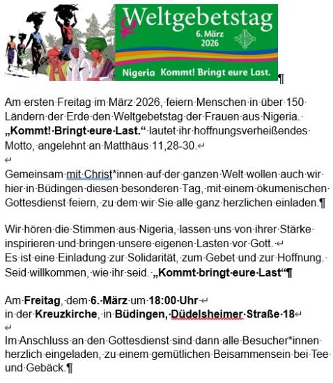 Weltgebetstag 2026 (c) Weltgebetstag