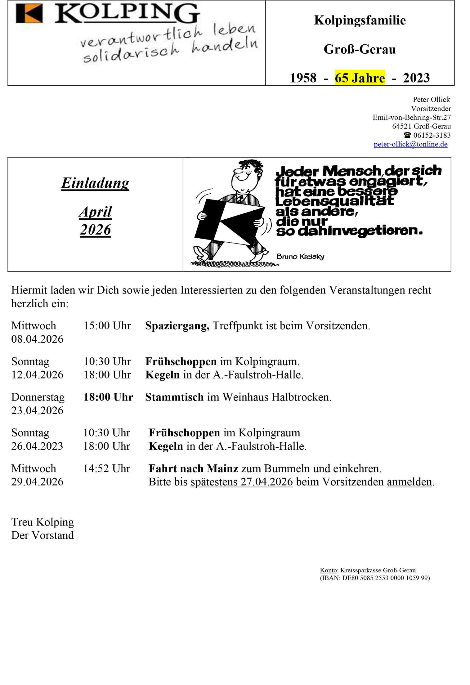 Kolping-Monatsprogramm April 2026 (c) Peter Ollick (Kolping)