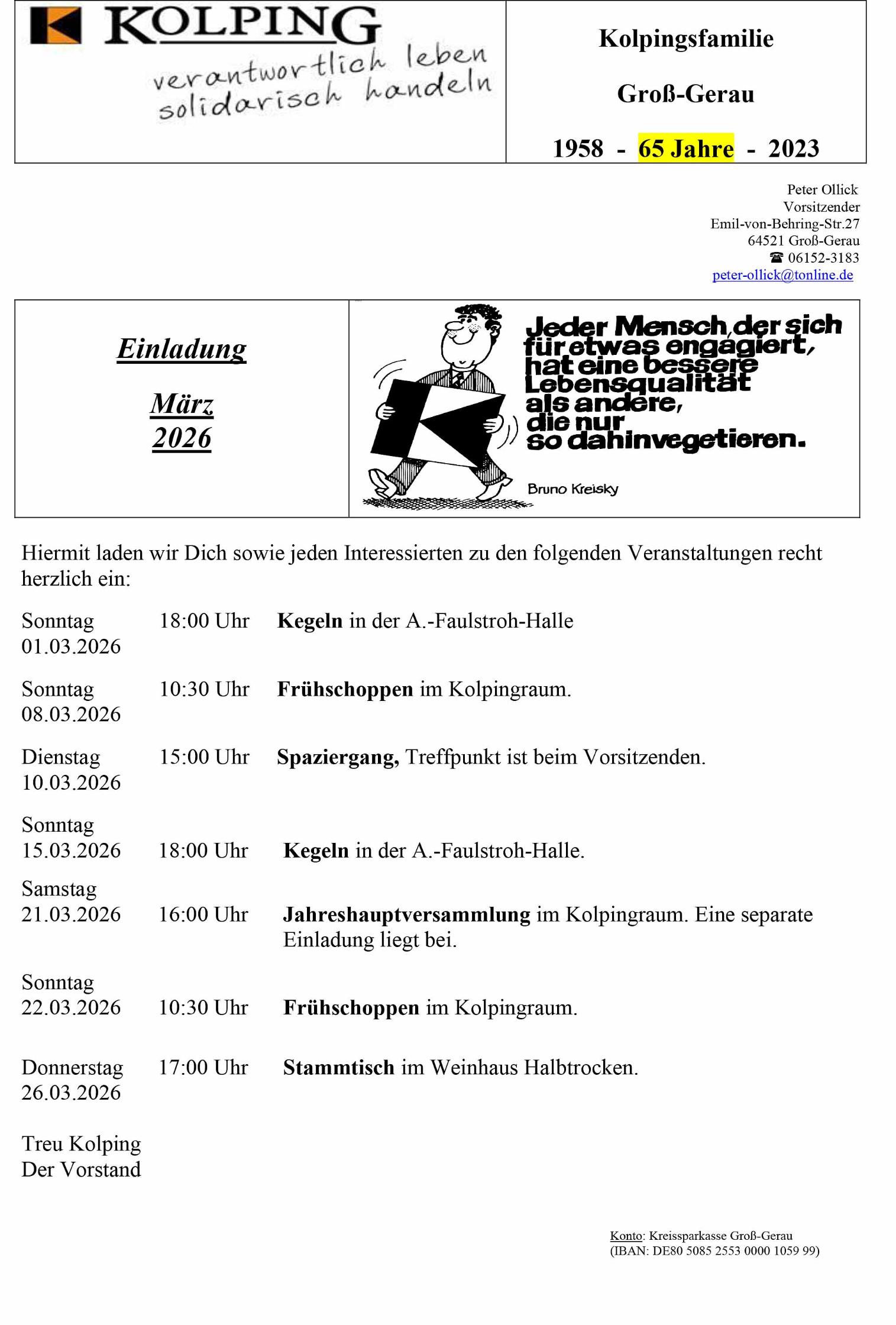 Monatsprogramm Kolping März 2026 (c) Peter Ollick (Kolping)