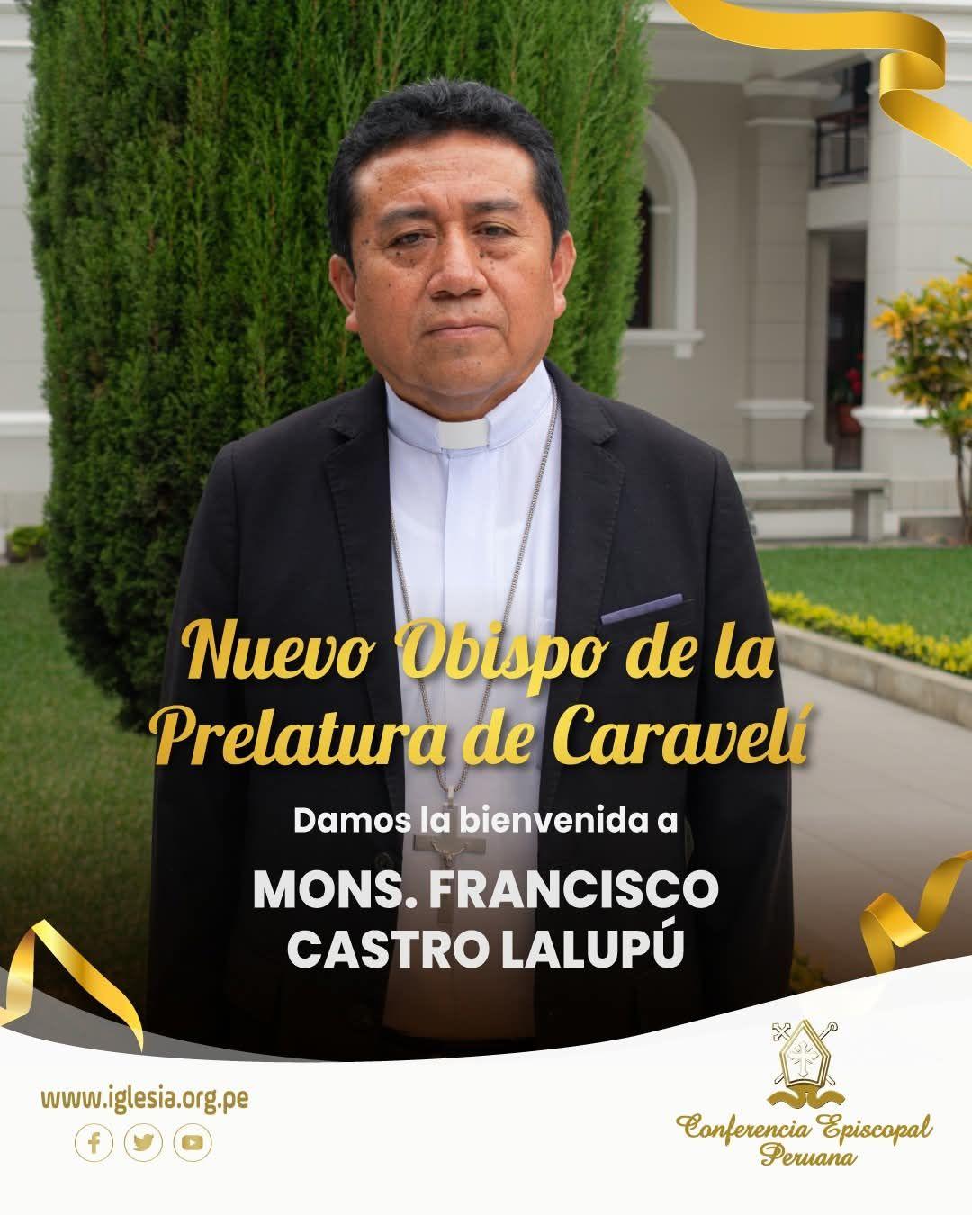 Nuevo Obispo Francisco Castro Lalupú (c) Prelatura de Caraveli (Facebook)