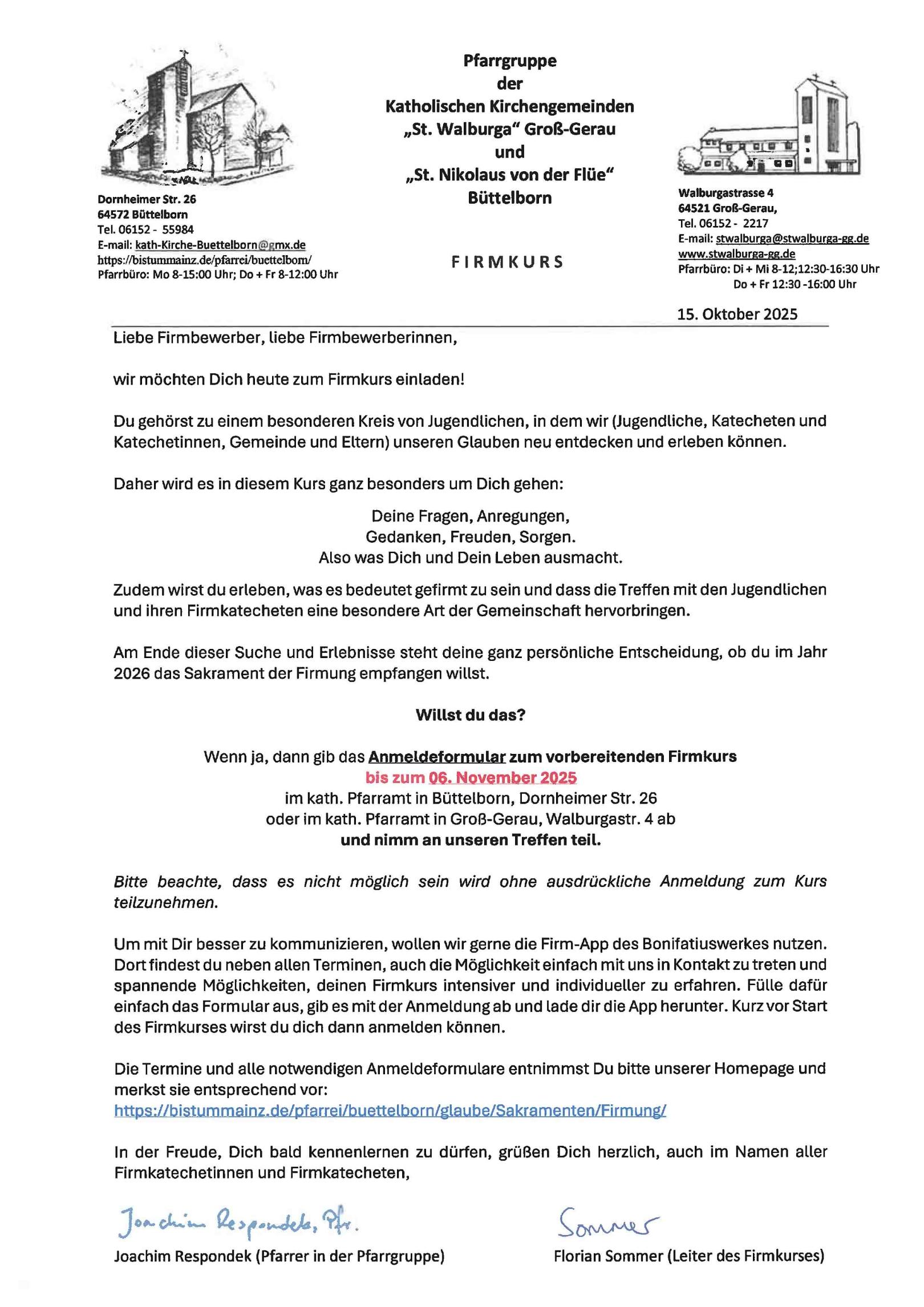 Firmung 2026-1 (c) Pfarrbüro Pfarrgruppe GG/BÜBO