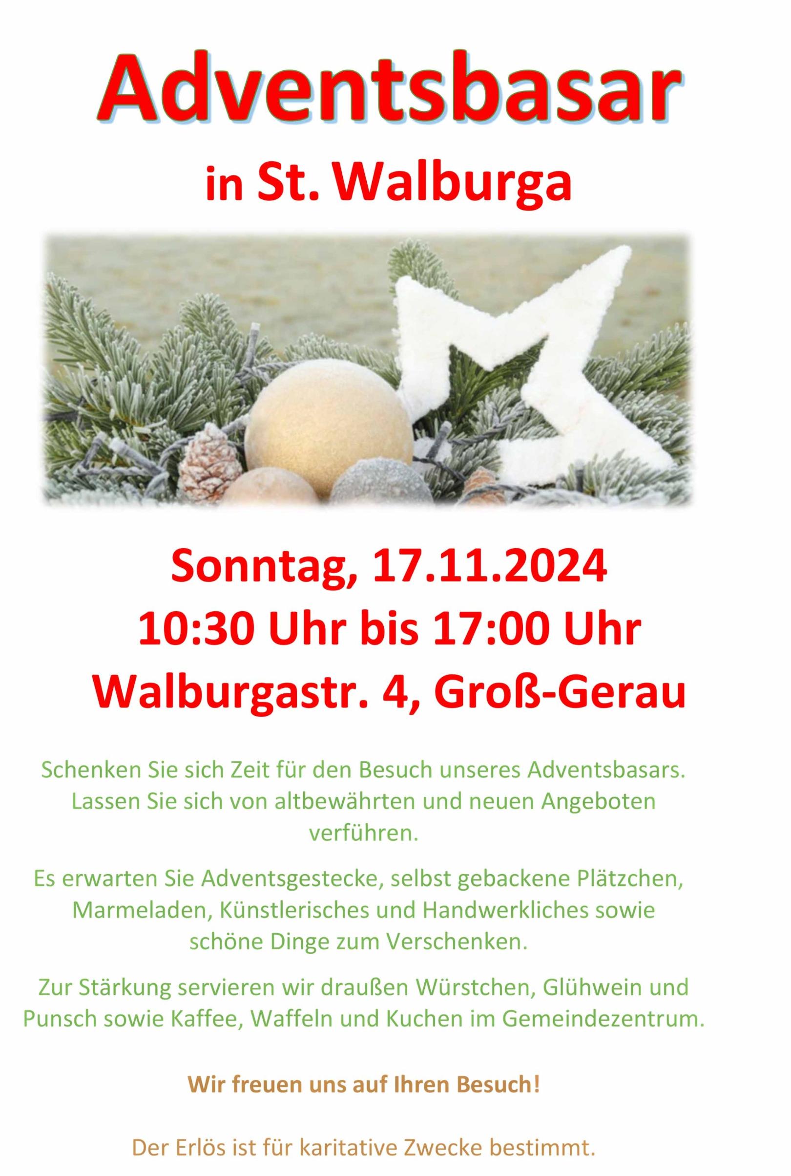 Adventsbasar 2024 (c) Pfarrei St. Walburga Groß-Gerau