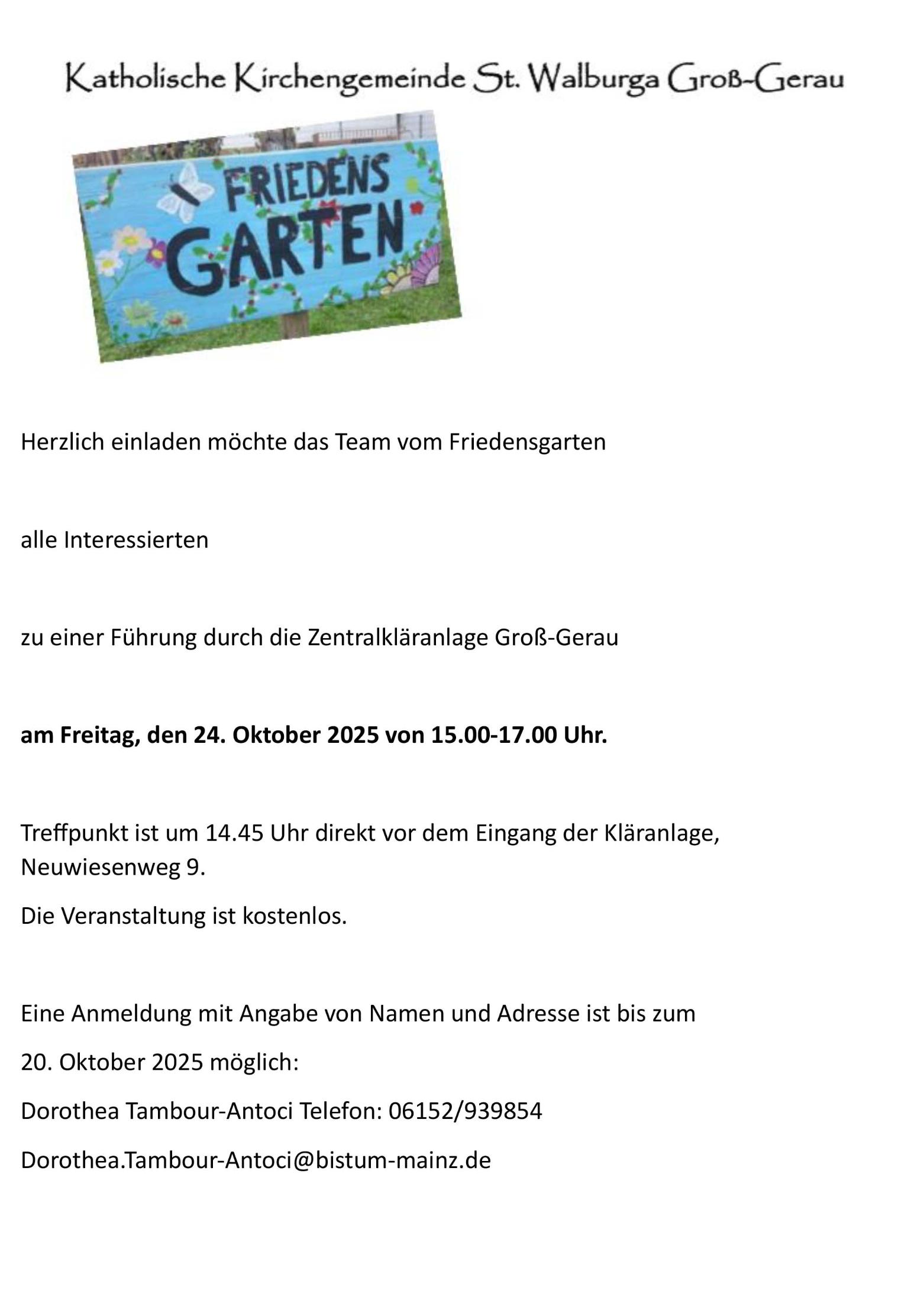 Einladung Besuch der  Kläranlage (c) Dorothea Tambour-Antoci