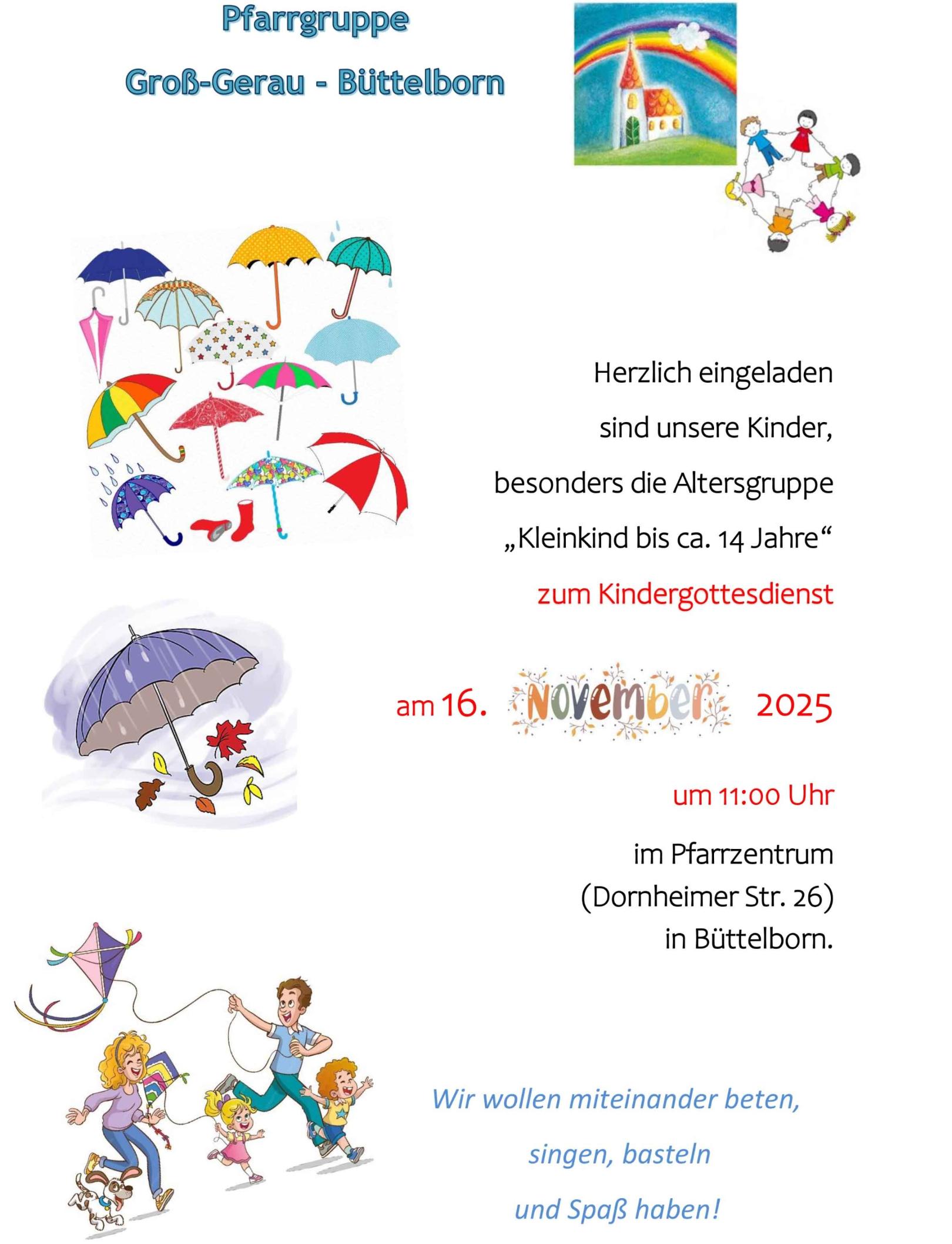 Kindergottesdienst in Büttelborn 16.11.2025 (c) Pfarrbüro Pfarrgruppe GG/BÜBO