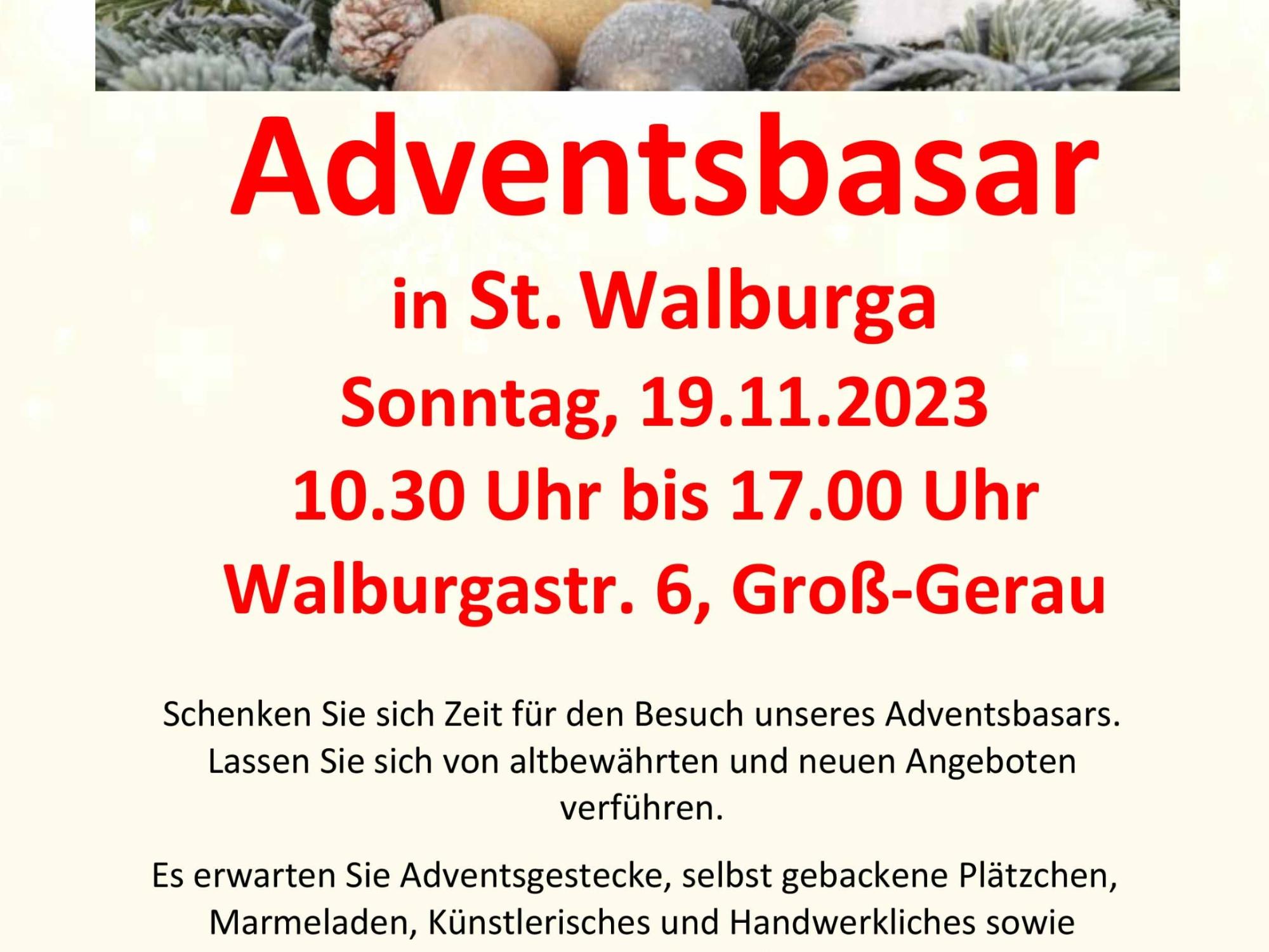 Plakat Adventsbasar 19.11.2023 Version 15.10.23