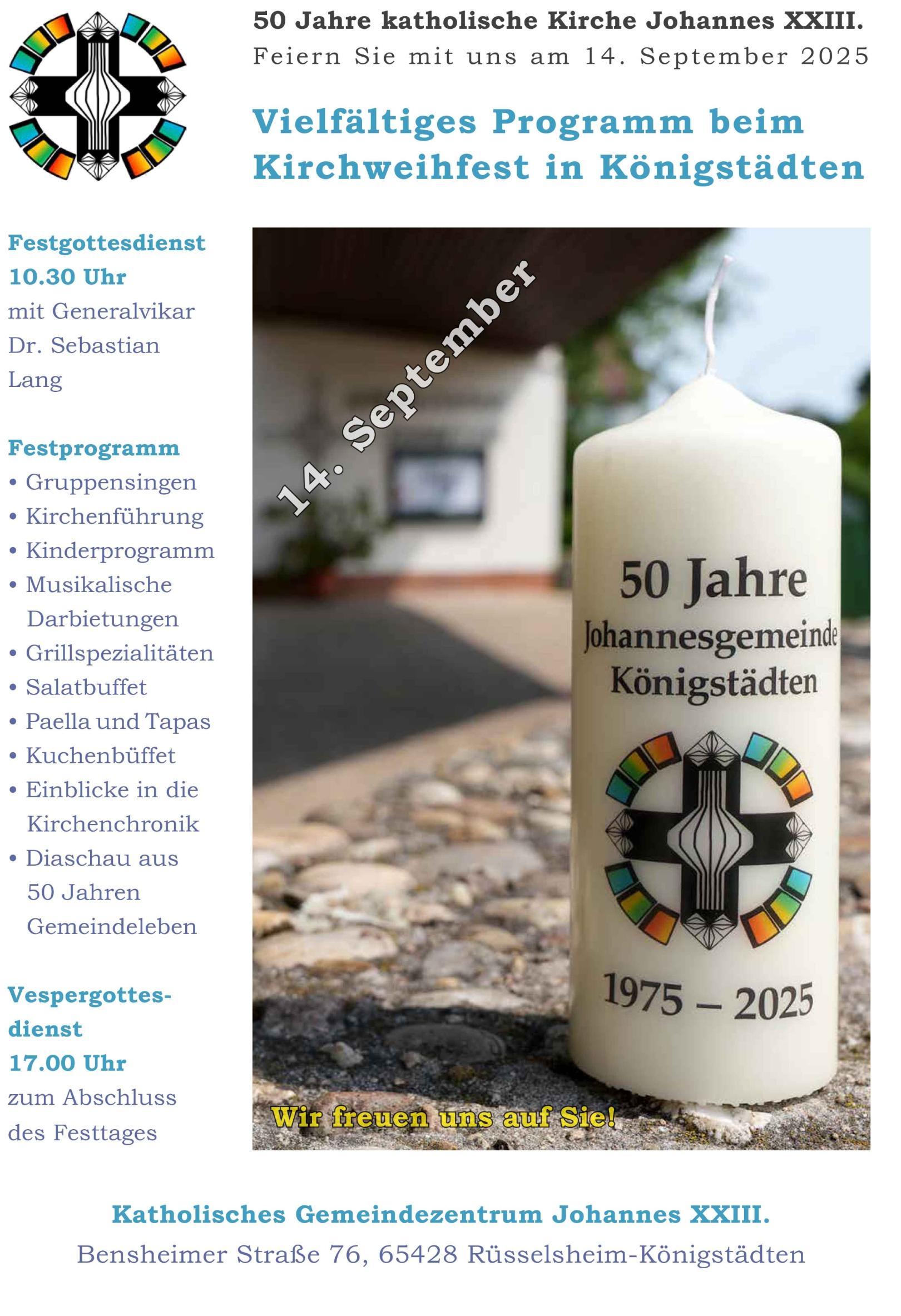 Plakat-Kirchweihfest - Königstädten (c) Pfarrei Johannes XXIII. Königstädten