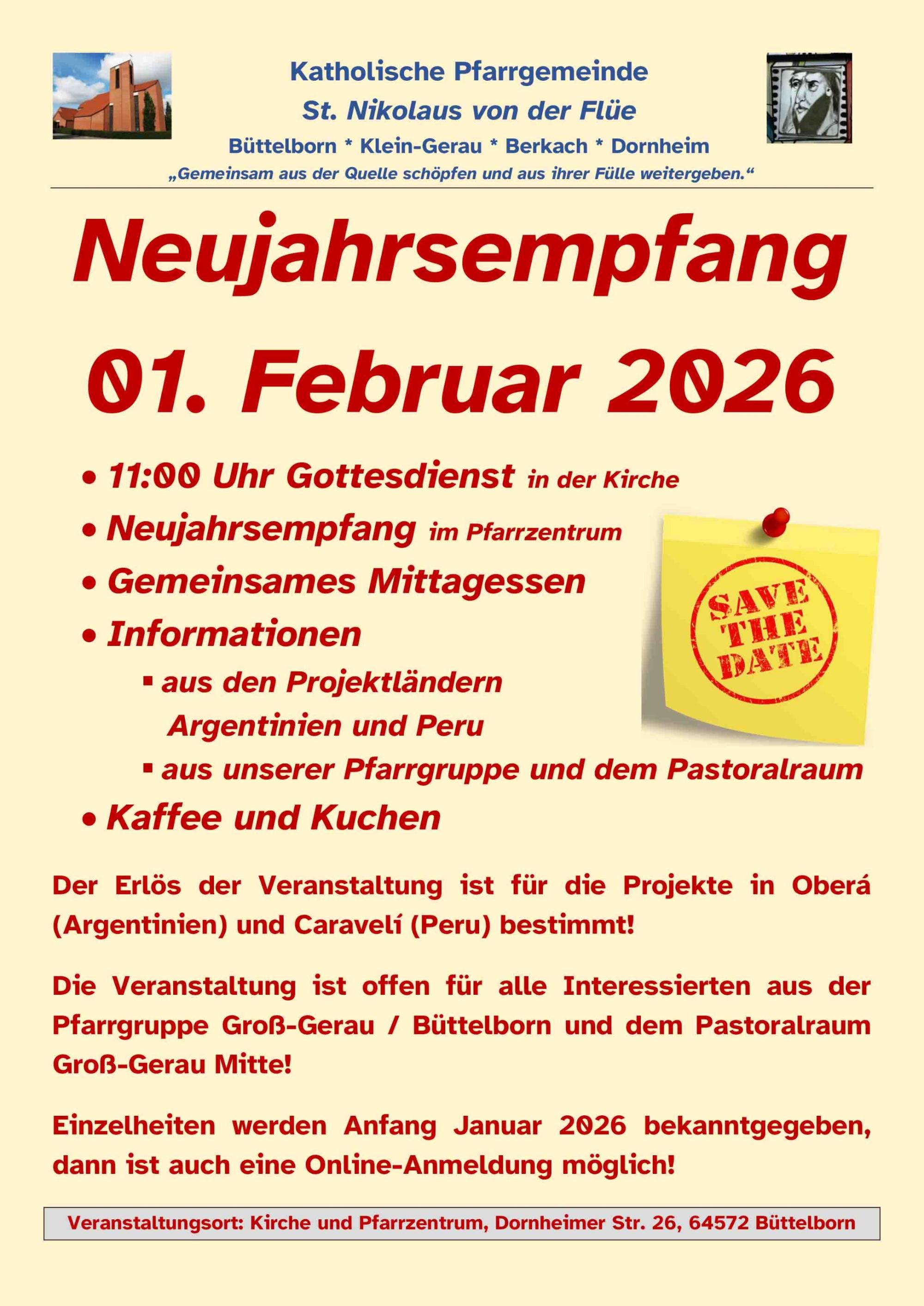 Plakat Neujahrsempfang 01.02.2026 - Save the Date