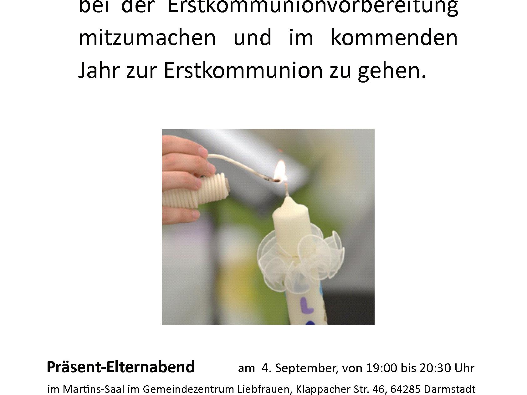2025 Plakat Infoelternabend Erstkommunion
