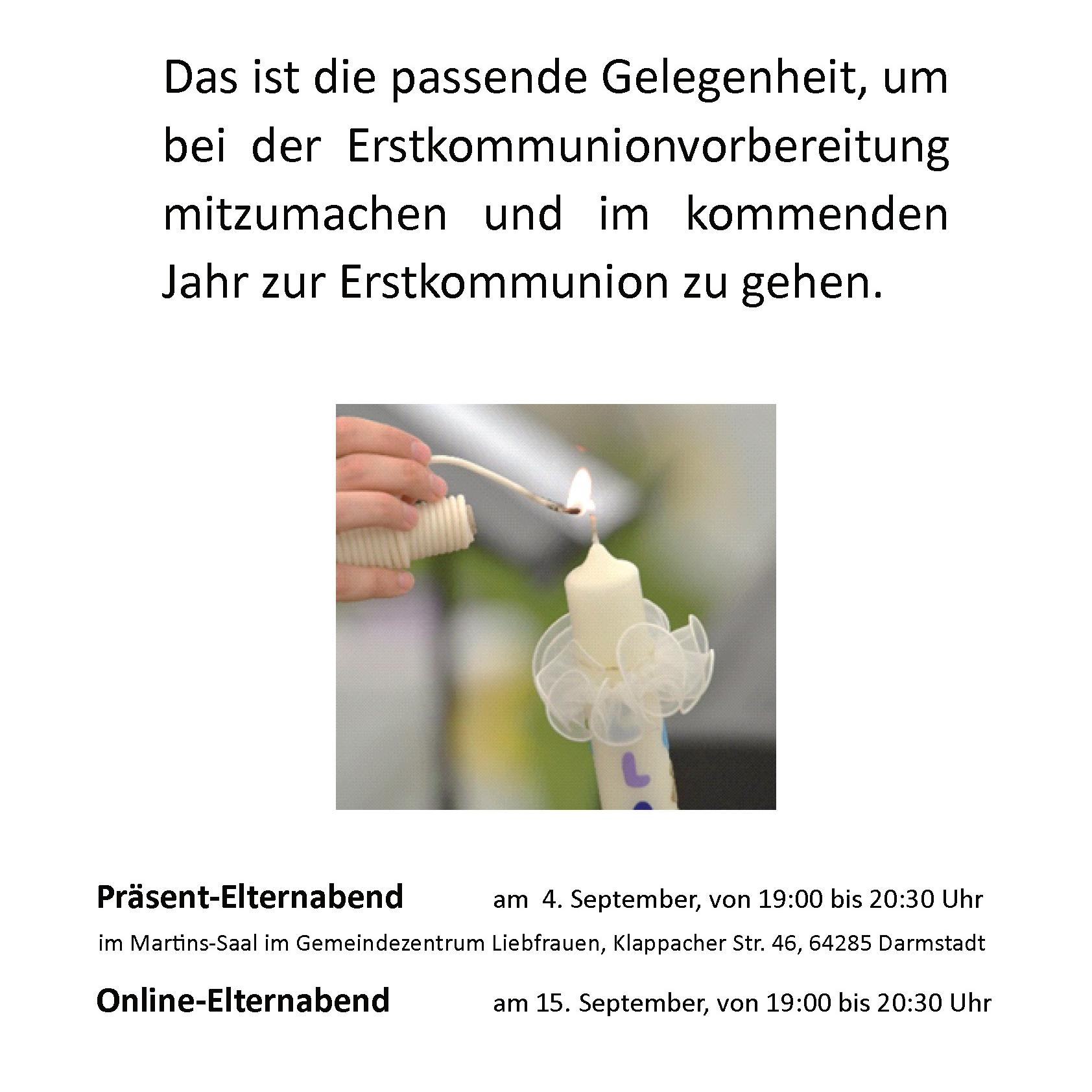 2025 Plakat Infoelternabend Erstkommunion