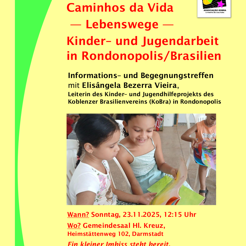 Plakat zur Informationsveranstaltung des Koblenzer Brasilienvereins am 23.11.25 in Heilig Kreuz