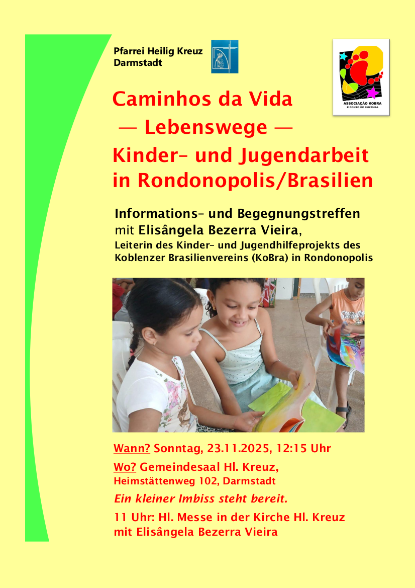 Plakat zur Informationsveranstaltung des Koblenzer Brasilienvereins am 23.11.25 in Heilig Kreuz