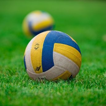 volleyball auf einer Wiese