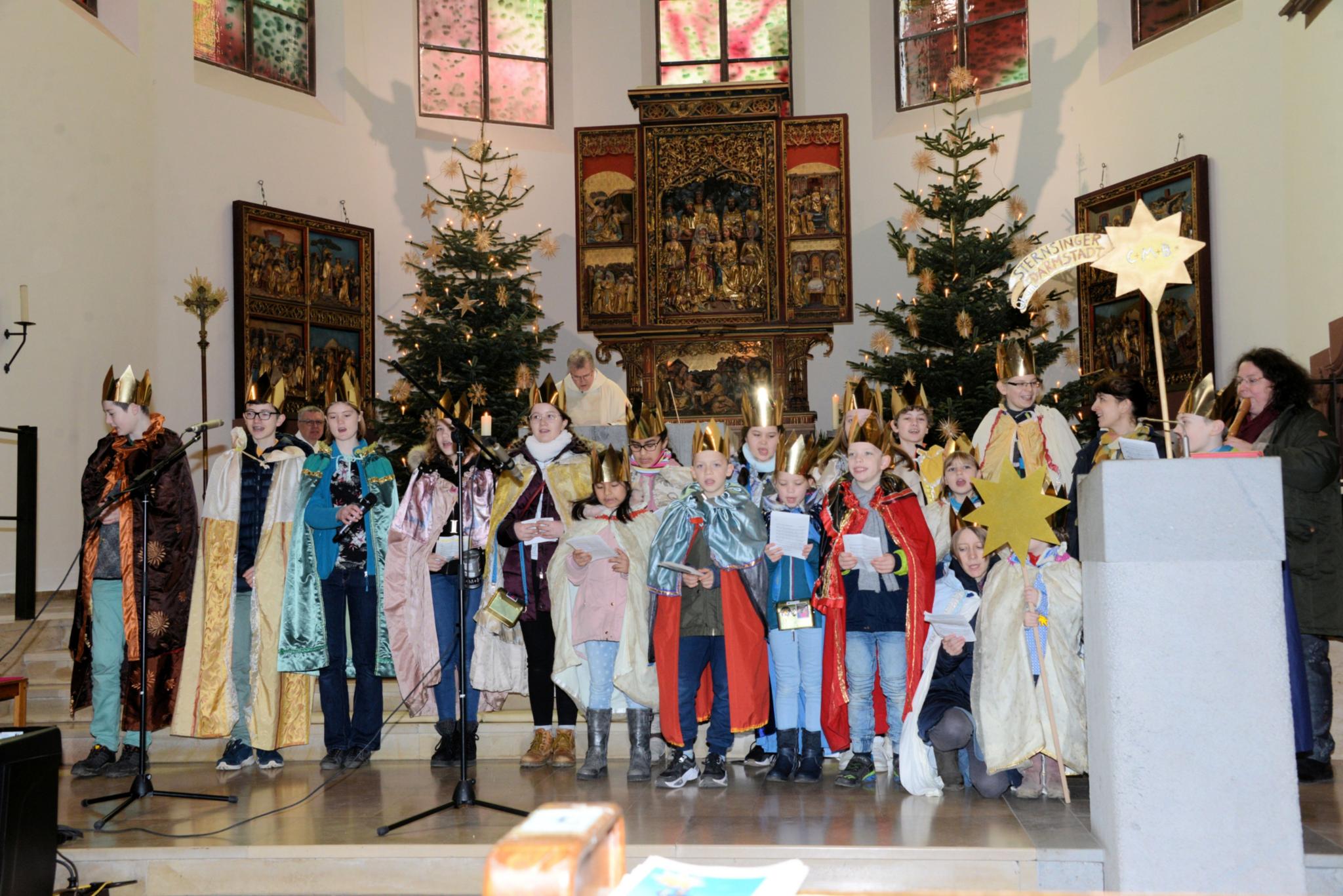 Ökum. Sternsingerkinder in St. Elisabeth, Darmstadt 2020