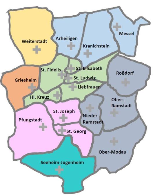 Dekanat DA - 18 Pfarrgemeinden
