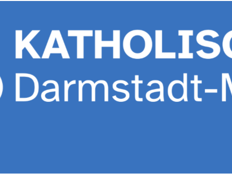 Das Logo des Pastoralraums erstrahlt in Darmstadt Farben blau und weiß