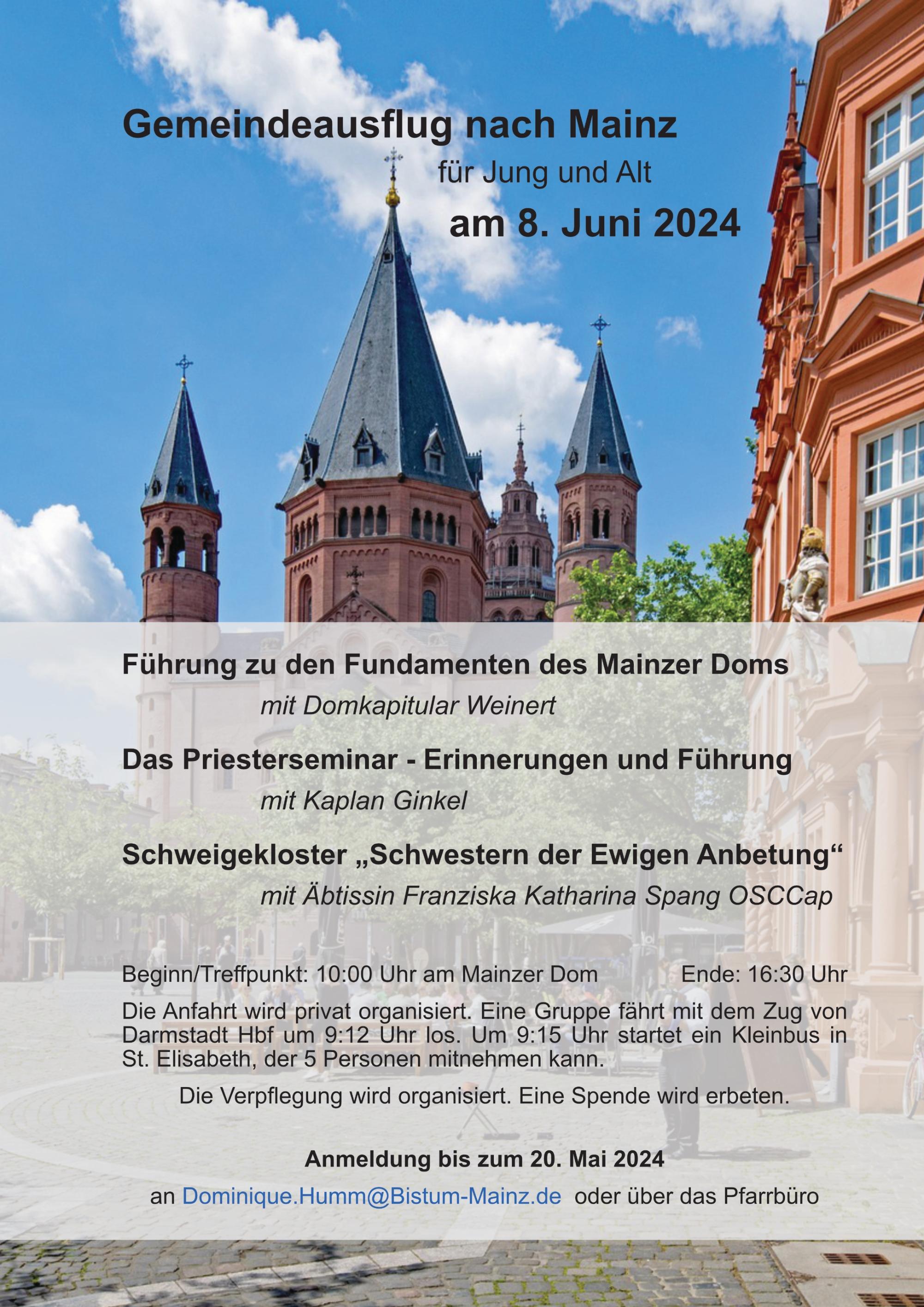 Plakat Gemeindeausflug Mainz