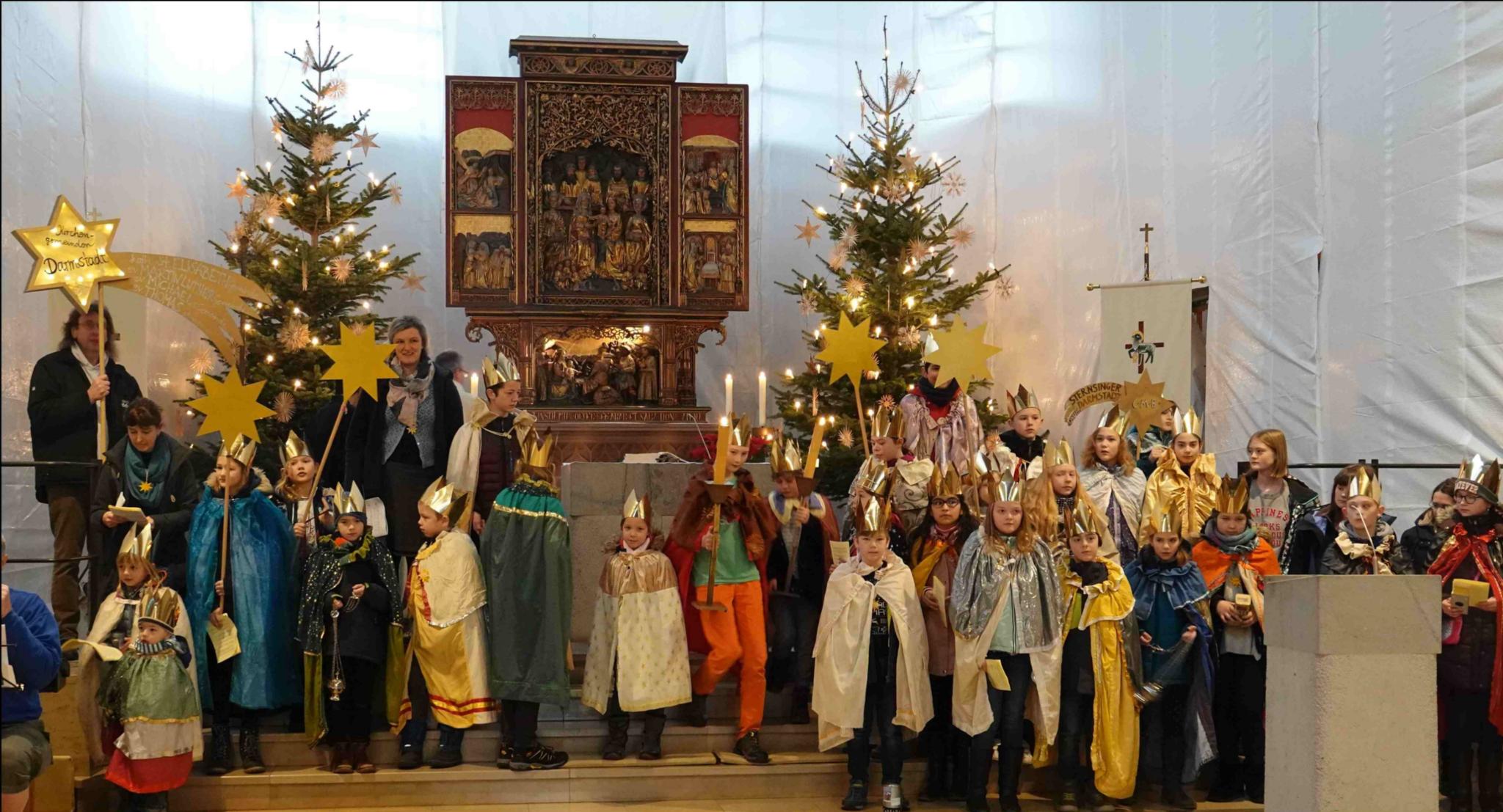 Ökum. Sternsingeraktion im Darmstädter Martinsviertel 2019