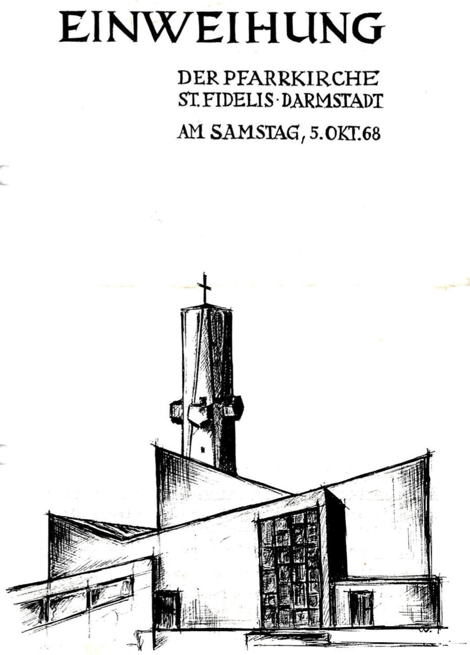 Titelseite des Liedblatts von der Einweihung (c) St. Fidelis