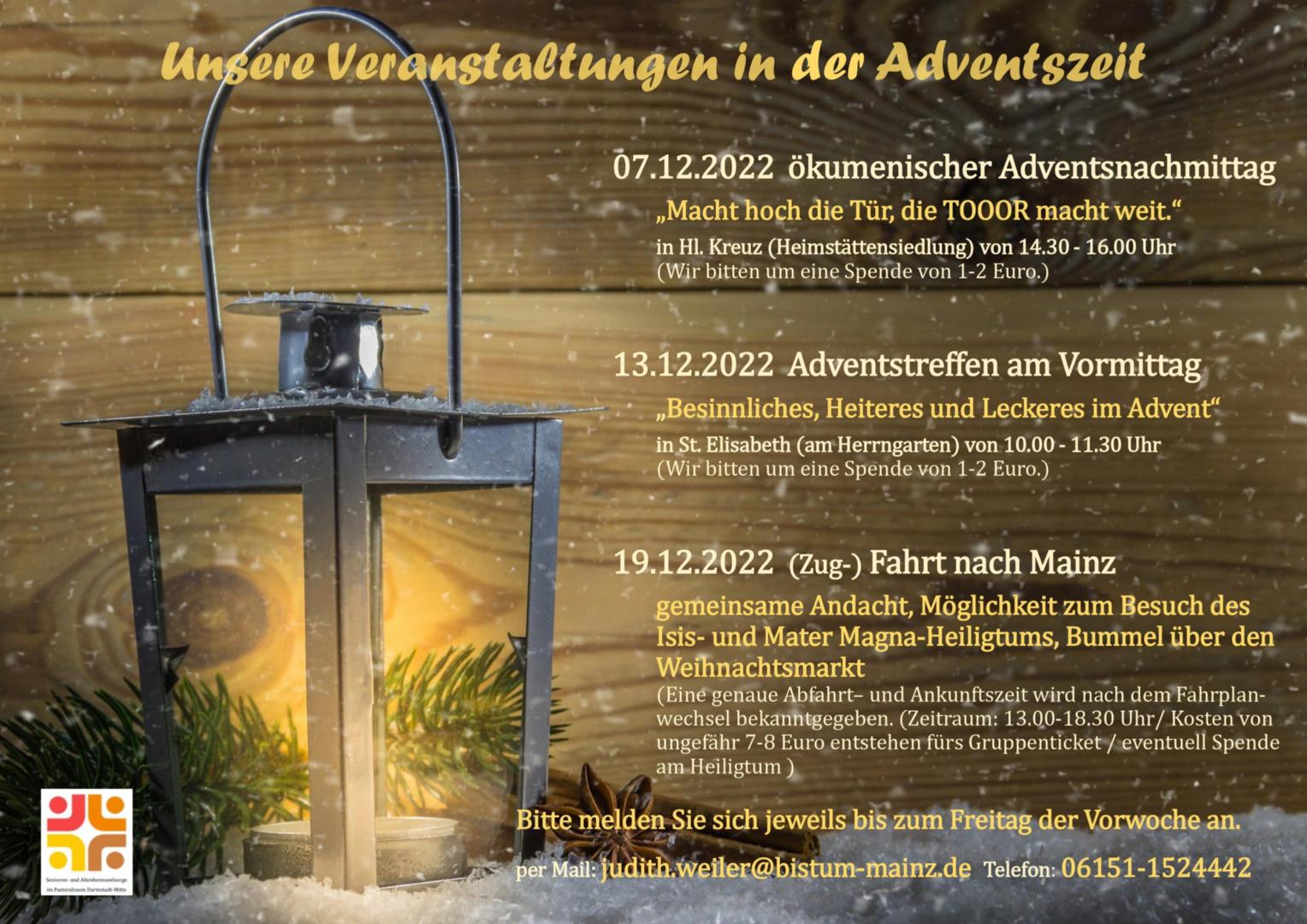 Advent 2022 (c) Senioren- und Altenseelsorge Pastoralraum Darmstadt