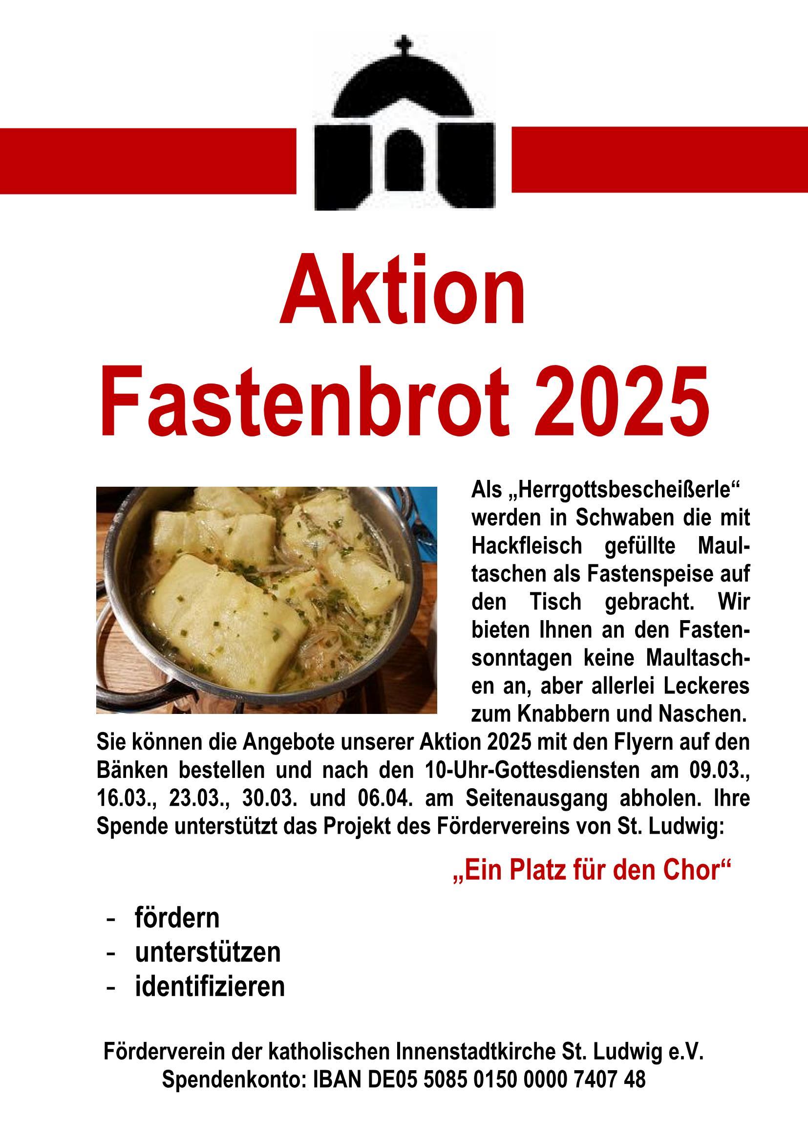 Plakat Fastenbrot 2025 (c) Förderverein St. Ludwig