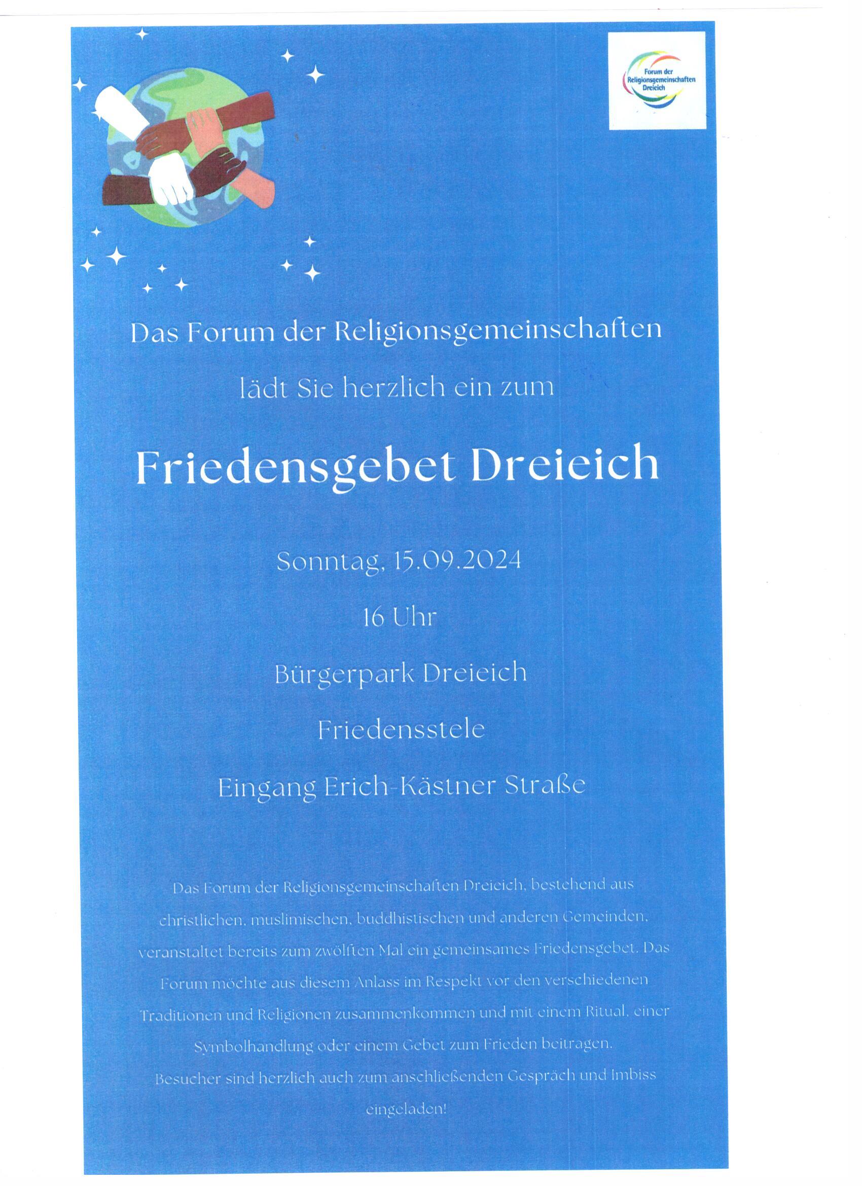 Friedensgebet 2024 (c) Forum der Religionsgemeinschaften Dreieich