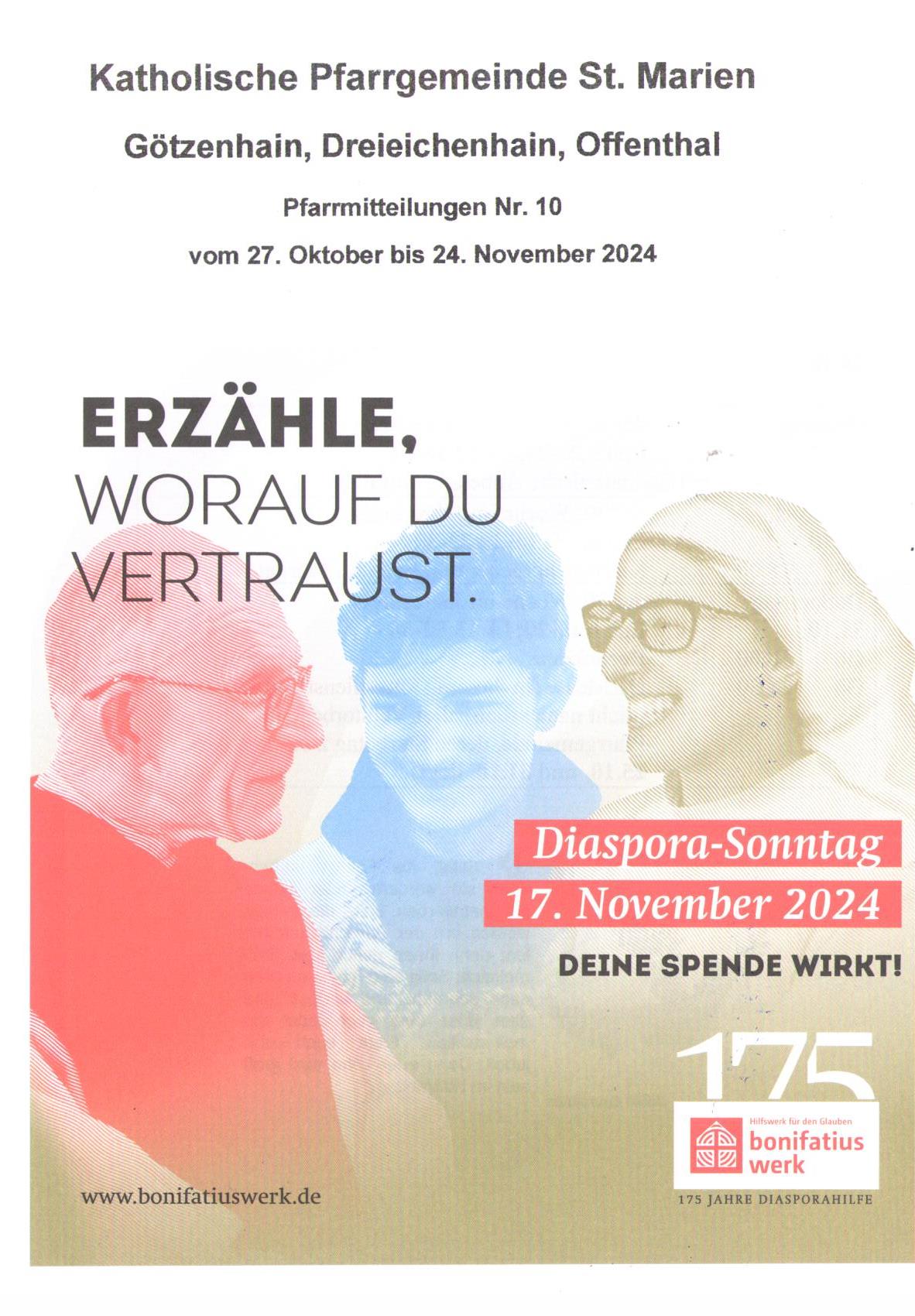 Pfarrbrief 10/2024 (c) Pfarrei St. Marien Götzenhain