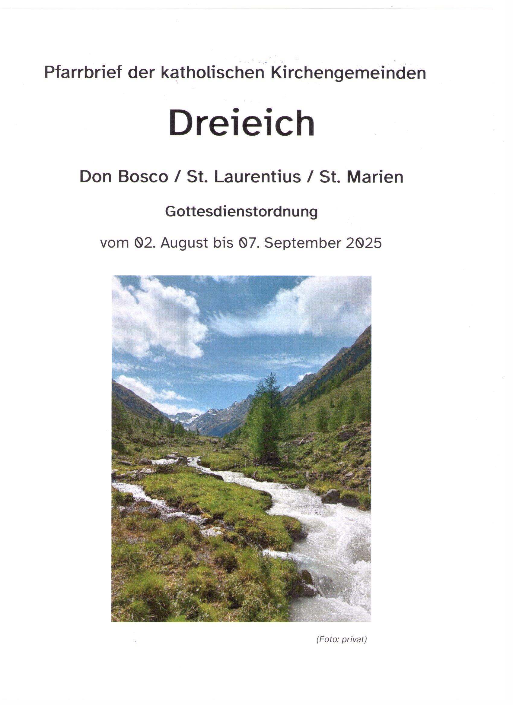 Pfarrbrief 08/2025