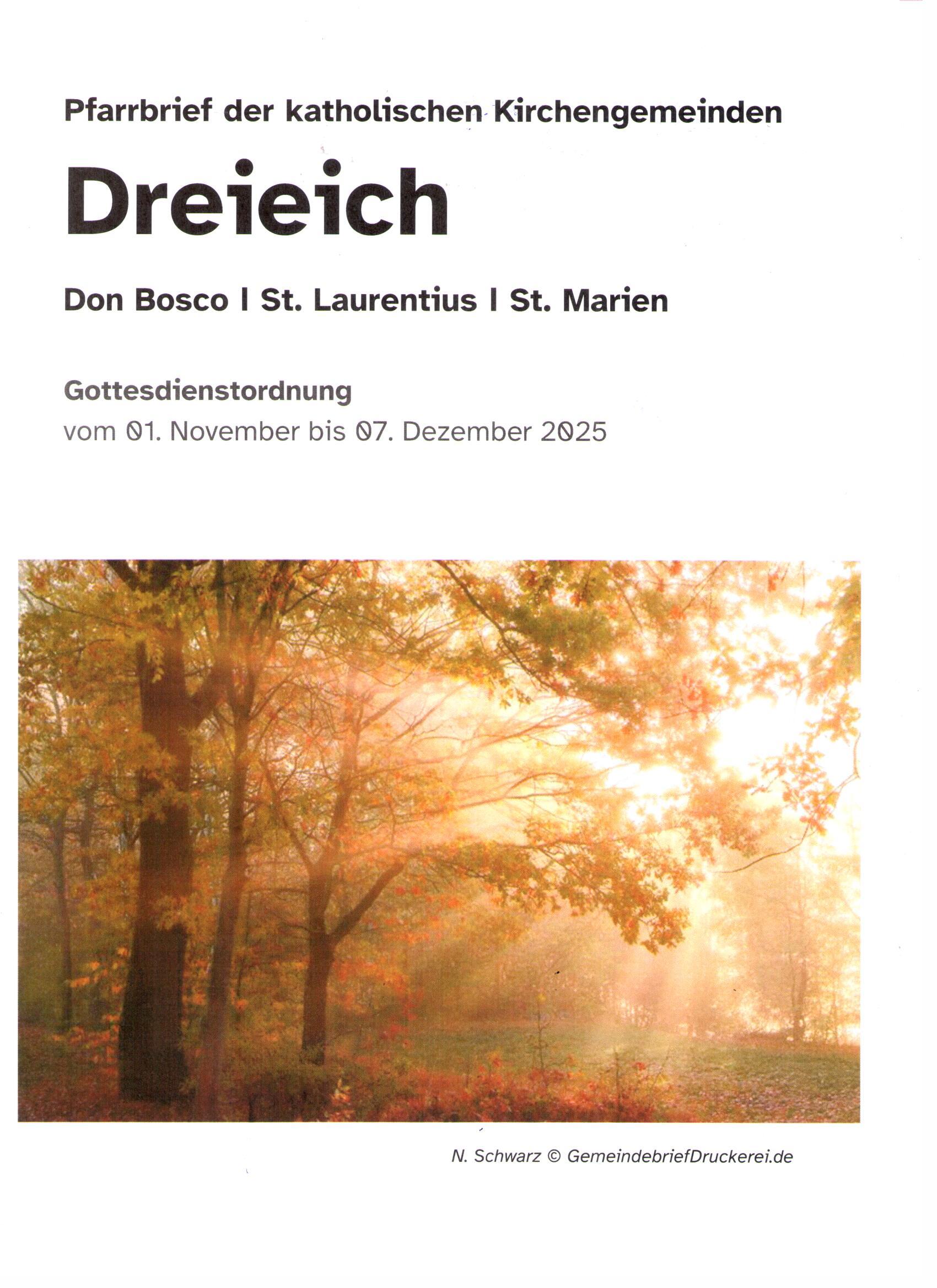 Pfarrbrief 11/2025 (c) Pfarrei St. Marien Götzenhain