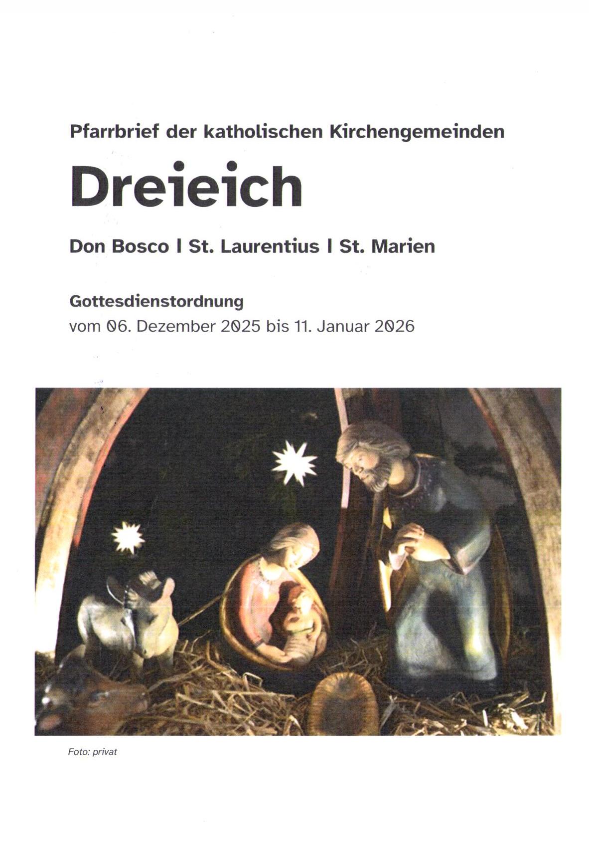 Pfarrbrief 12/2025 (c) St. Marien Götzenhain