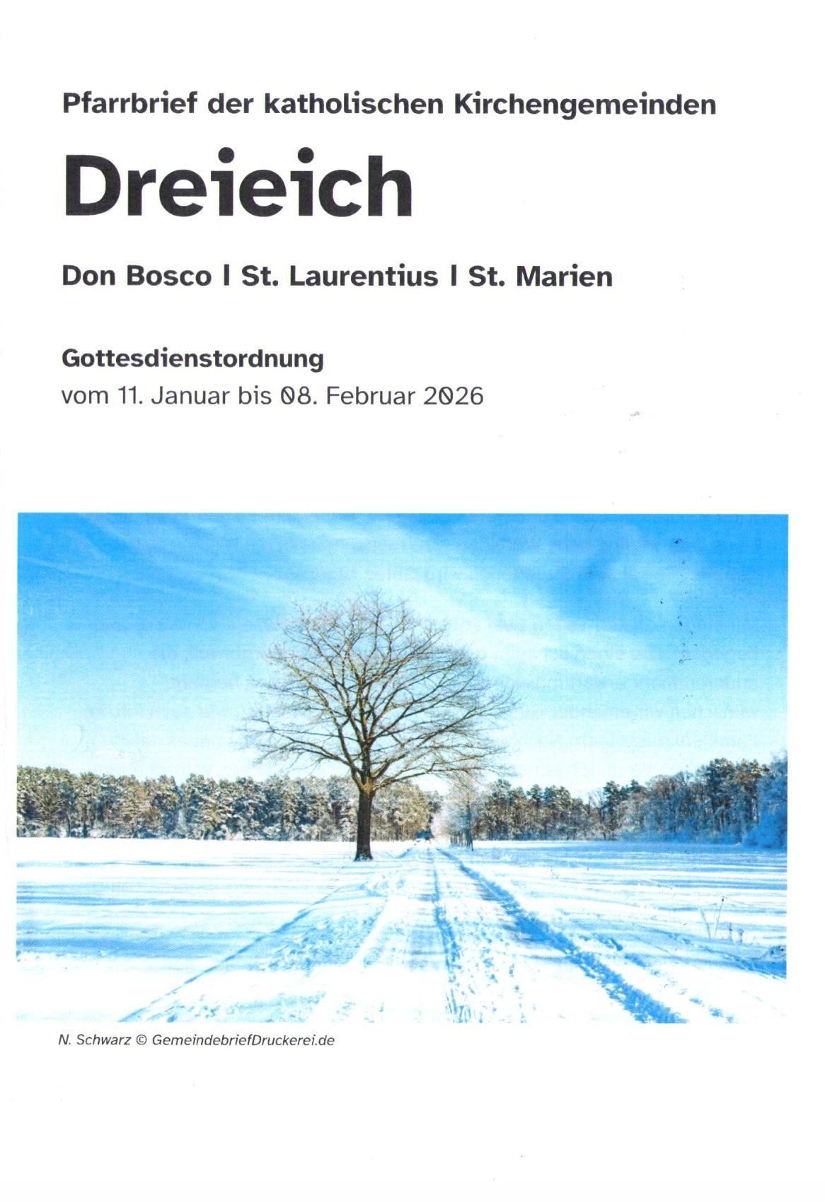 Pfarrbrief 01/2026 (c) Pfarrei St. Marien Götzenhain