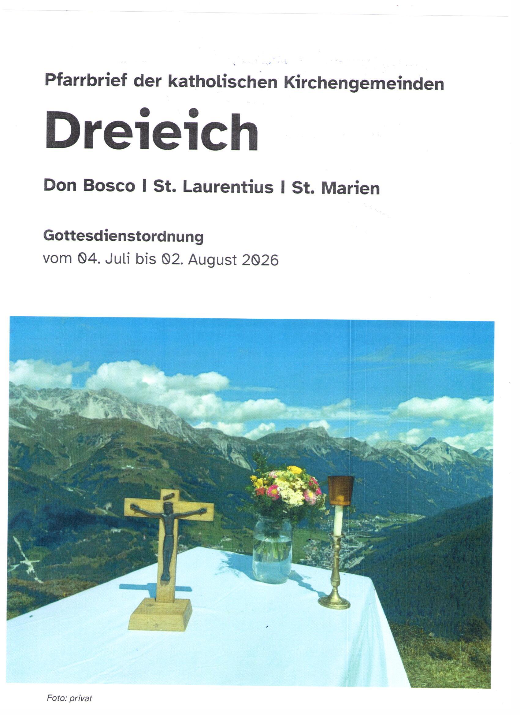 Pfarrbrief 07/2026 (c) Pfarrei St. Marien Götzenhain