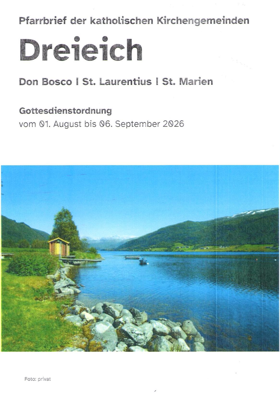 Pfarrbrief 08/2026 (c) Pfarrei St. Marien Götzenhain