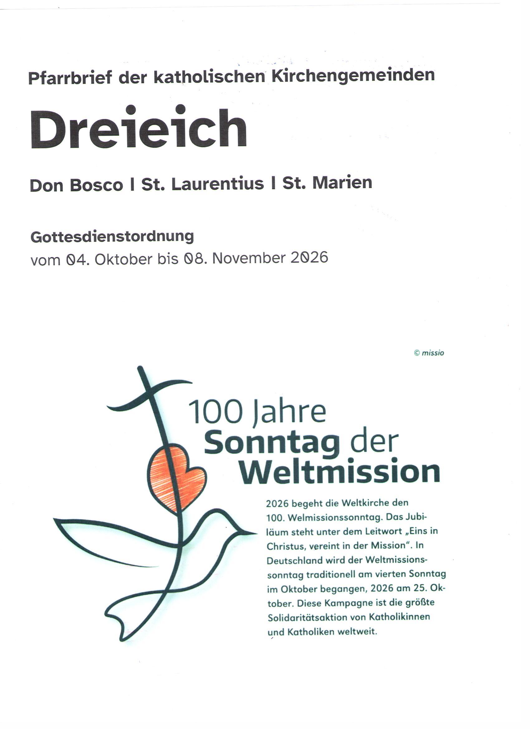 Pfarrbrief 10/2026 (c) Pfarrei St. Marien Götzenhain