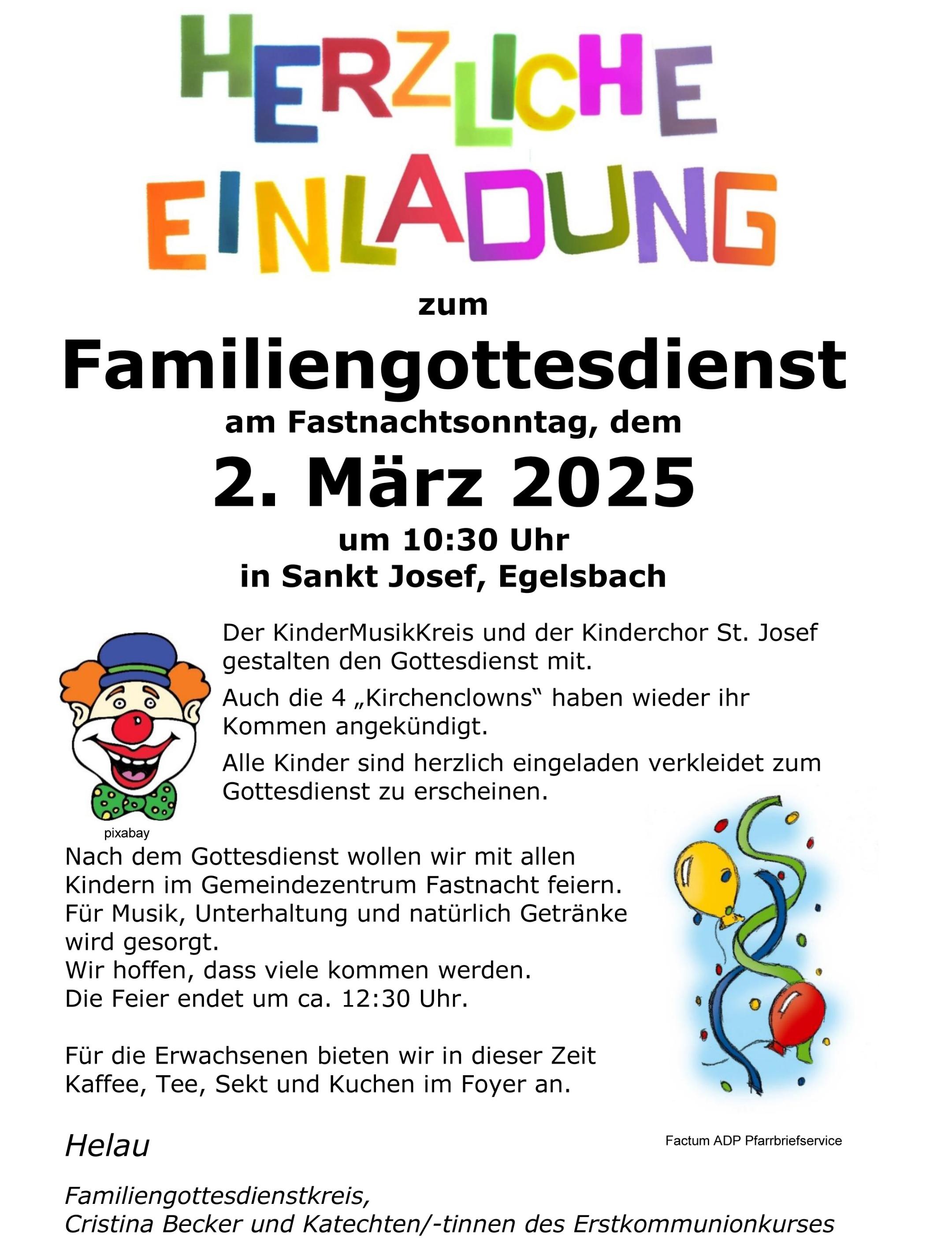 2025 Einladung Fastnacht