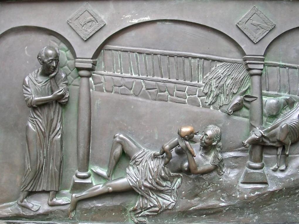 Bronzerelief des Künstlers Klaus Ringwald (1939-2011) am Hauptportal des Villinger Münsters